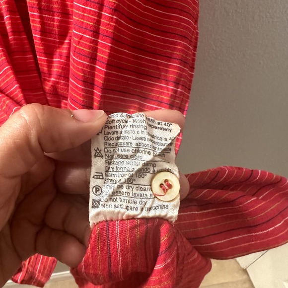 Burberry London Men's Red Striped LODI SCOZIA Short Sleeve Polo Shirt Size XL - Picture 10 of 11